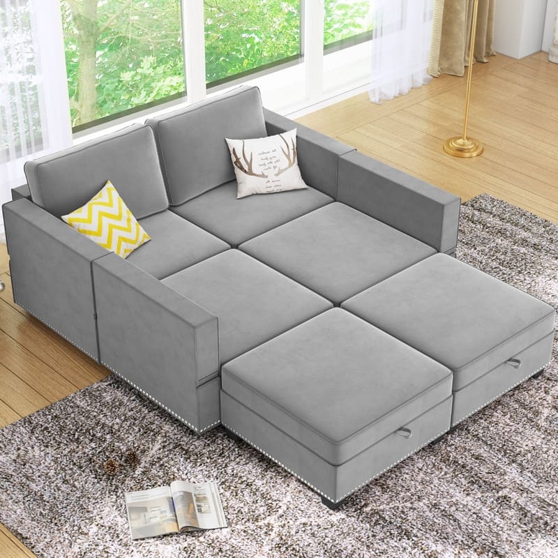 Mixoy 6-Seater Transferable Position Free Combination Sectional Sofa with Storage