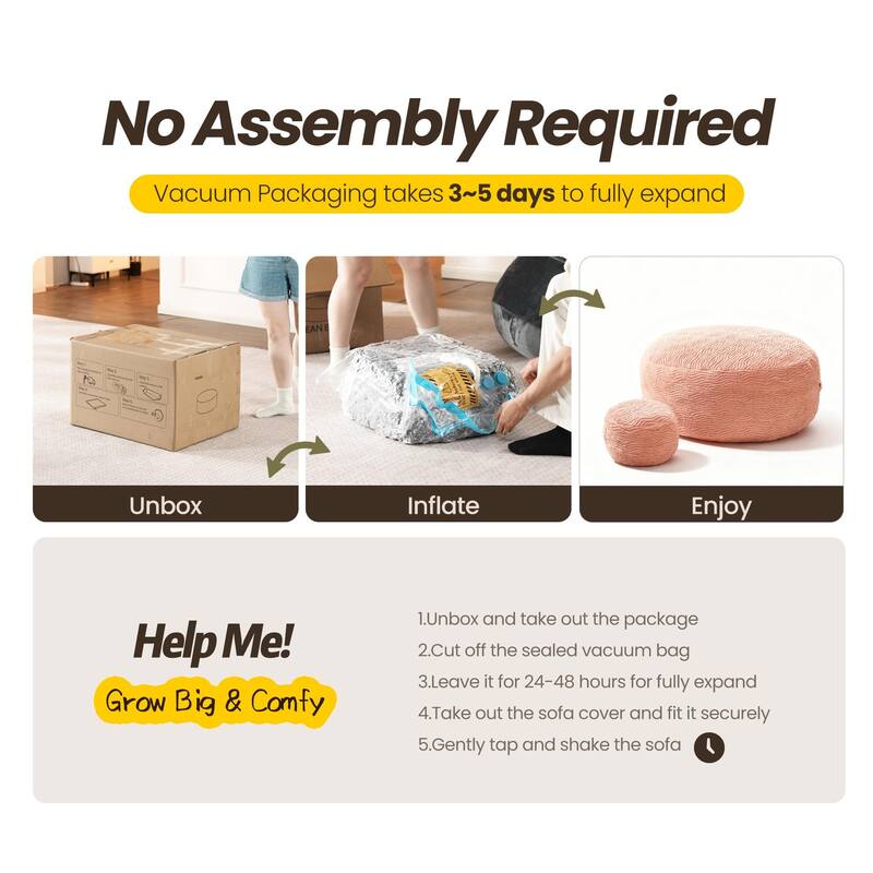 OVIOS Plush Wrapped Lounger Sofa With Ottoman