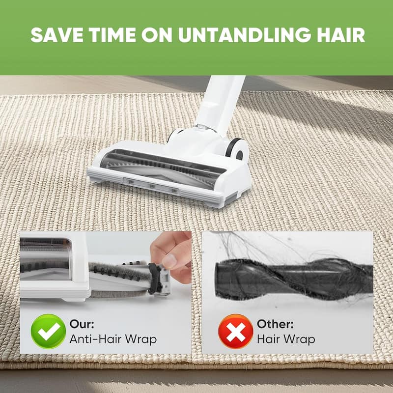 Cordless Stick Vacuum Cleaners for Home Rechargeable Lightweight for Hard Floor and Pet Hair Removal, Handheld Carpet Sweeper