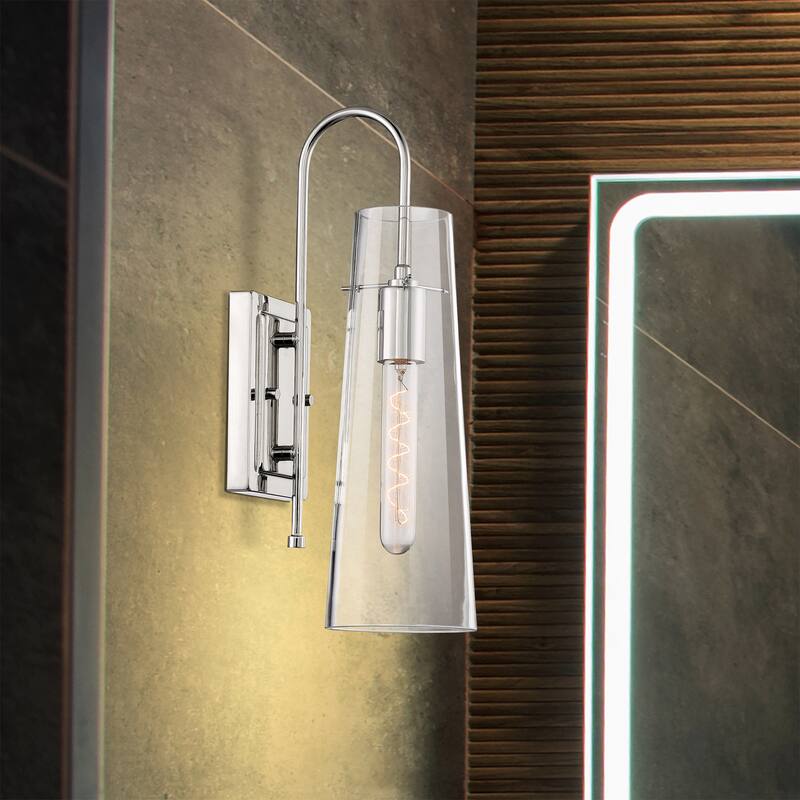 Alondra - 1 Light Sconce with Clear Glass - Polished Nickel Finish