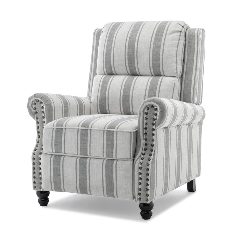 2 Set Manual Pushback Recliner Chair with Nailhead Trim