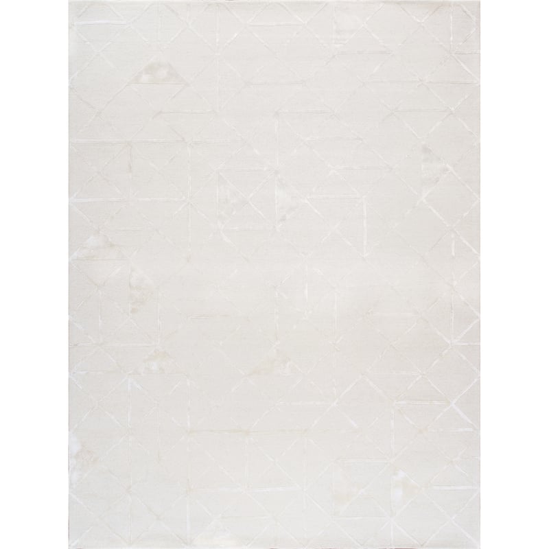 Pasargad Home Edgy Collection Hand-Tufted Bsilk & Wool Area Rug - 5' 0" X  8' 0" - Ivory