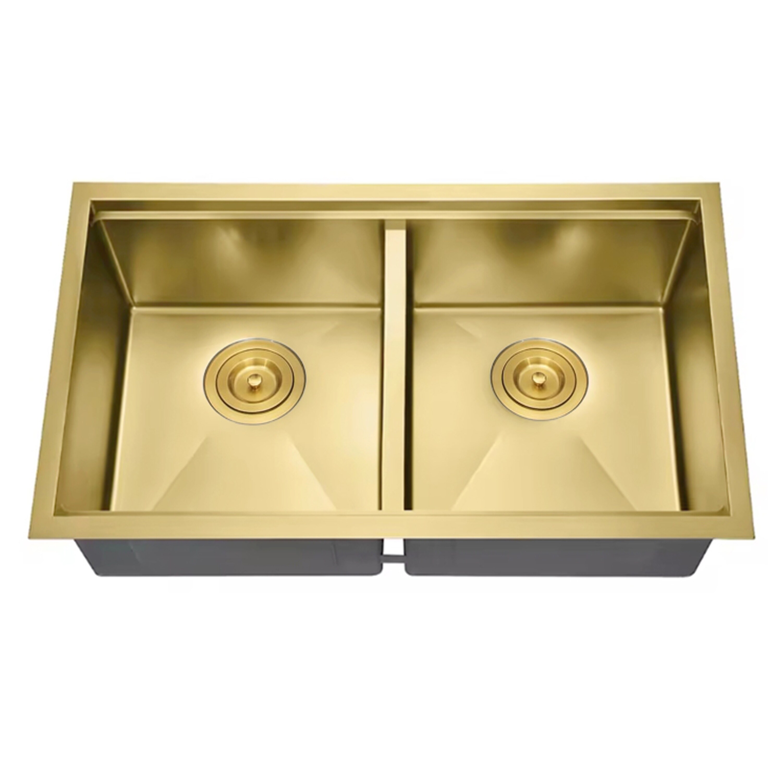 Sunny C （50） CB HOME 32'' Gold Undermount & Drop in Double Bowl Kitchen Sink