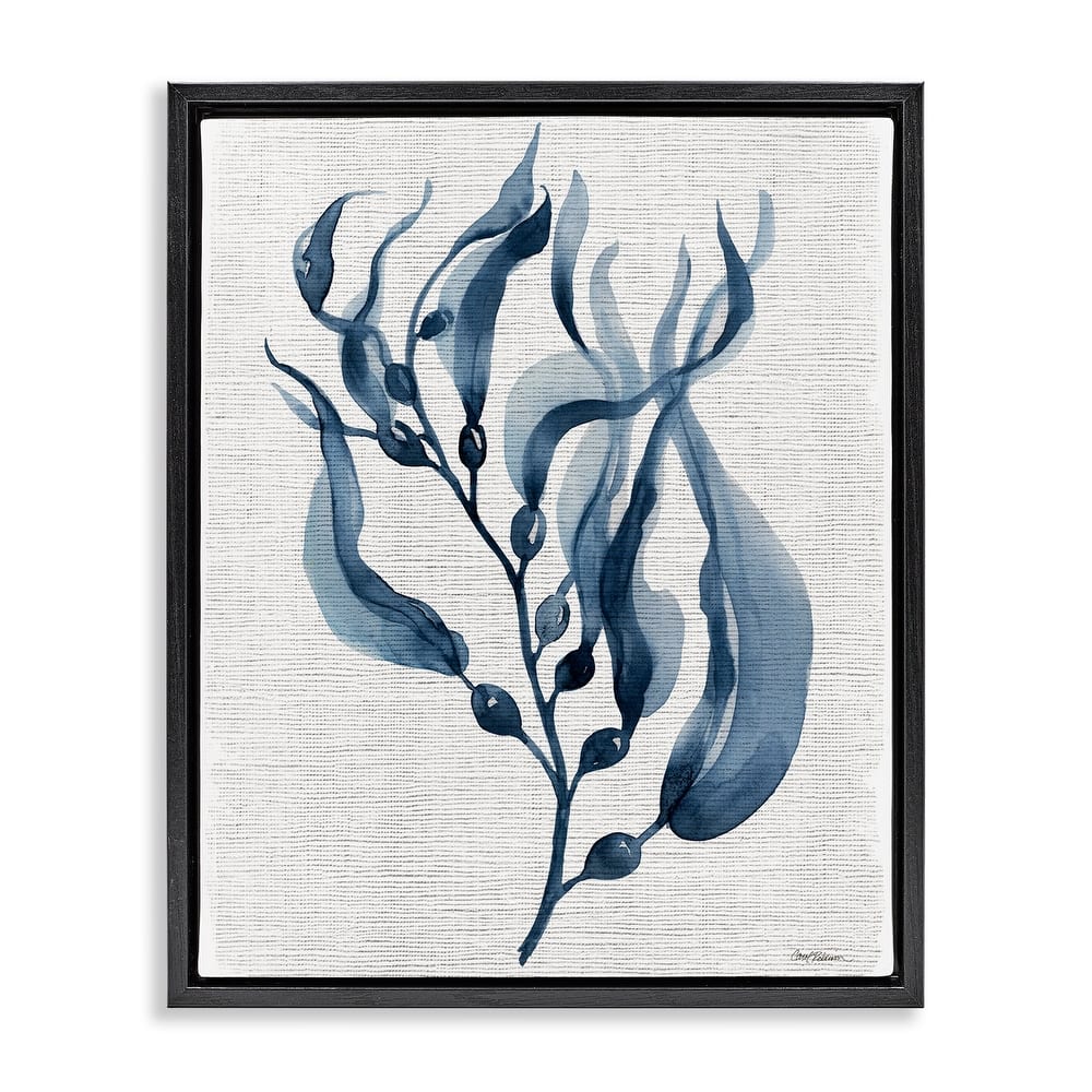 Stupell Delicate Waving Herb Leaves Framed Floater Canvas Wall Art Design By Carol Robinson