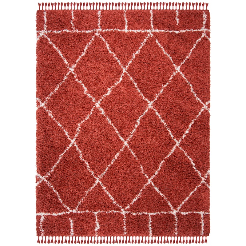 SAFAVIEH Pro Luxe Shag Yuna Moroccan Tassel 2.4-inch Thick