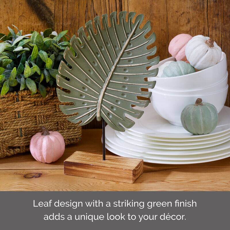 Elements Green Leaf Tabletop Décor, 12X7 Inch