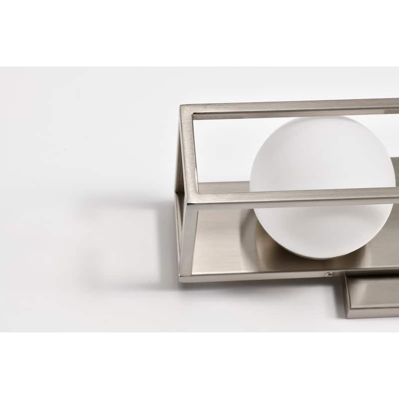 Jenkins 16 Inch 2 Light LED Vanity Brushed Nickel with Frosted Glass - Brushed Nickel