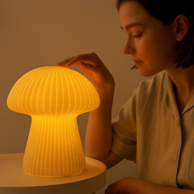 Aria Home Mushroom Table Lamp Sculpted Sandstone Led Rgb Compatible