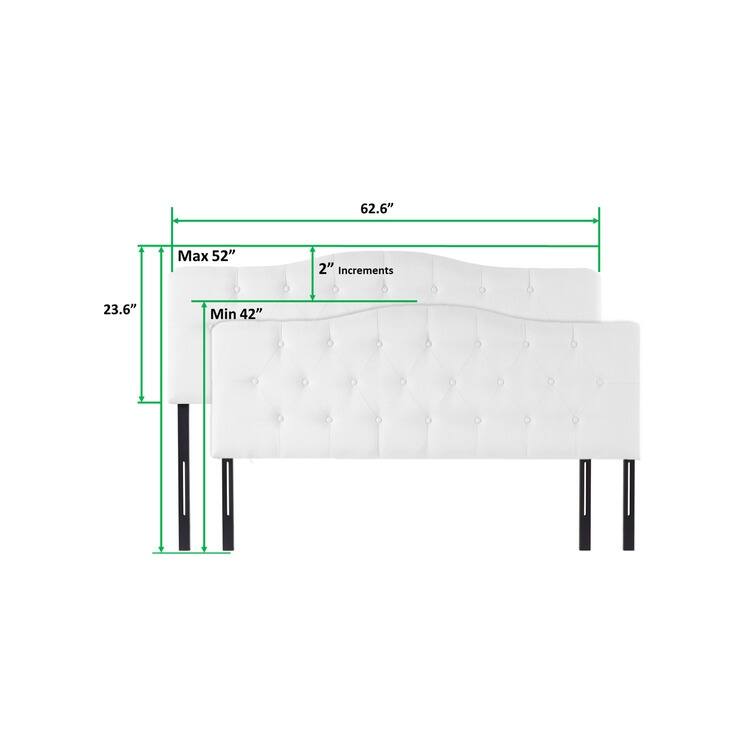 Cecilia Button Tufted Upholstered Headboard, Height Adjustable Headboards,Bed Backboard Premium Padded Fabric Headboard
