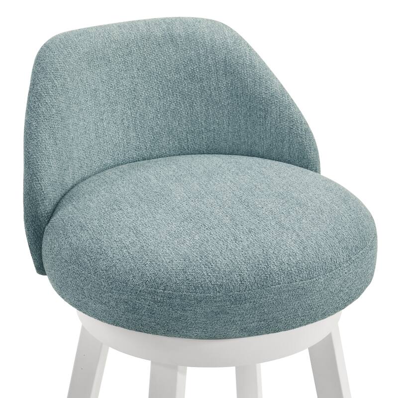 Erika Upholstered Swivel Bar Stool, Counter Height Barstool with Fabric Seat