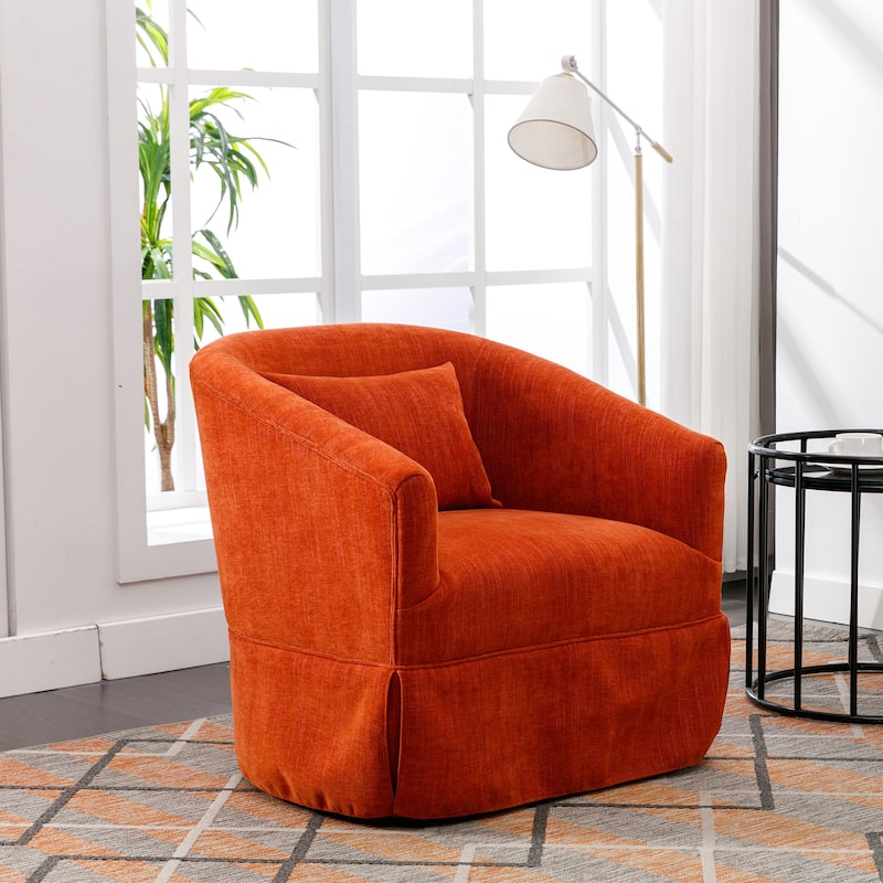 360degree Swivel Accent Armchair Linen Blend Single Sofa, Living Room