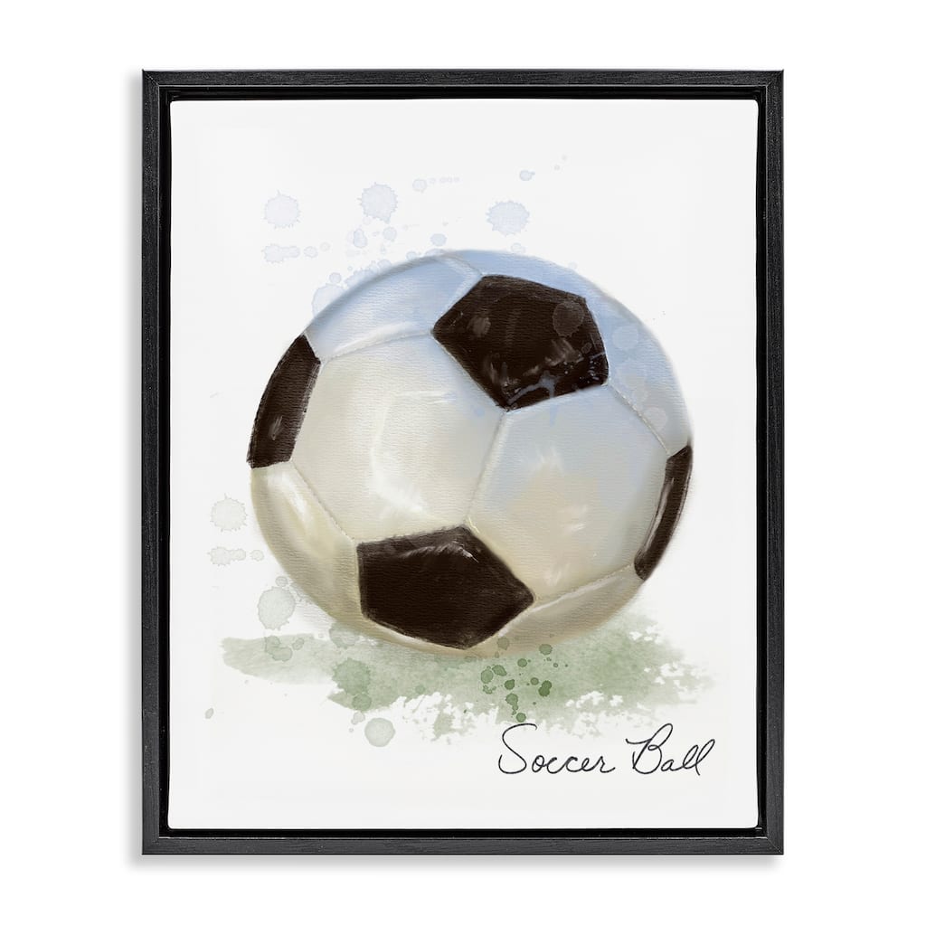 Stupell Soft Pastel Soccer Ball Framed Floater Canvas Wall Art Design By Matthew Piotrowicz