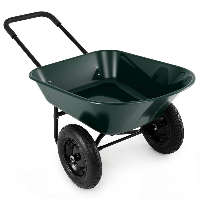 Costway 2 Tire Wheelbarrow Cart Heavy-duty Dolly Utility Cart