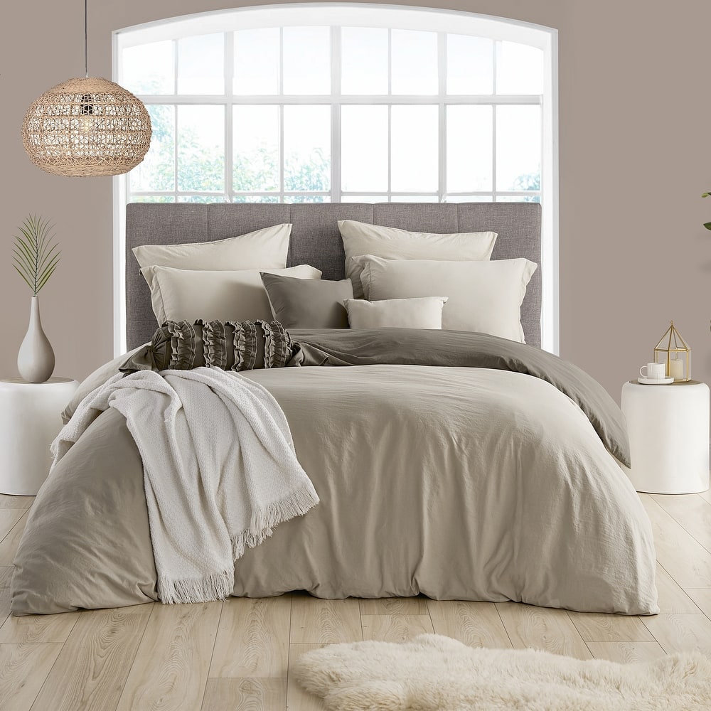 Swift Home Extra Soft Reversible Crinkle Microfiber Duvet Cover Set (Comforter Not Included)