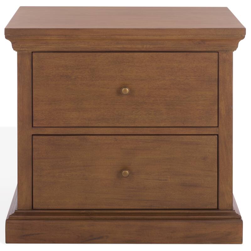 SAFAVIEH Couture Lizzy 2-Drawer Wood Nightstand - Walnut