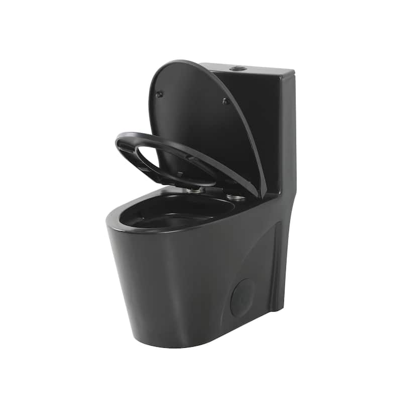 Fine Fixtures Dual-Flush Elongated One-Piece Toilet with High Efficiency Flush