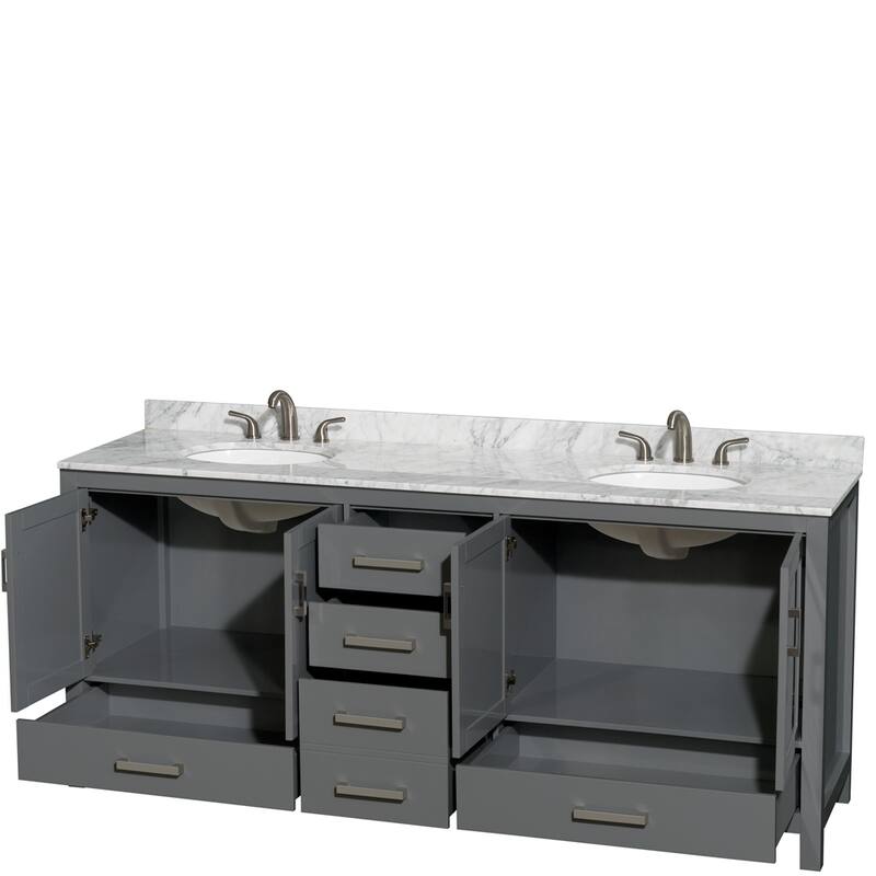 Wyndham Collection Sheffield Double Vanity Set