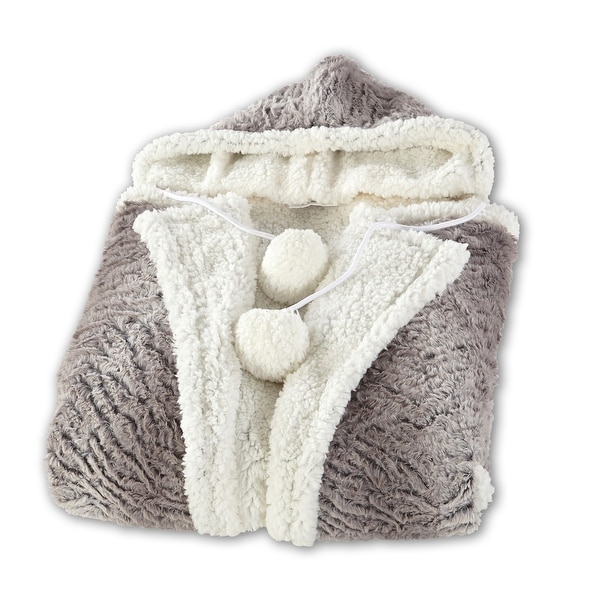 Chic Home Aira Snuggle Hoodie Sherpa Lined Wearable Blanket On