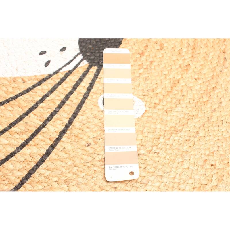 ECARPETGALLERY Braided Weave Palas Denizli Tan Jute Rug - 3'0 x 3'0