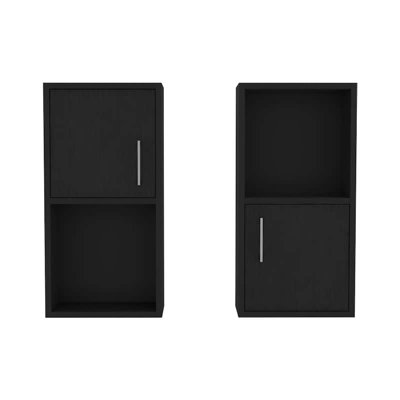 Florence Wall-Mounted Medicine Cabinet - 23.7" H, 11.8" W, White Finish, Contemporary Bathroom Storage - 11.8X6.2 in - Black + Engineered Wood