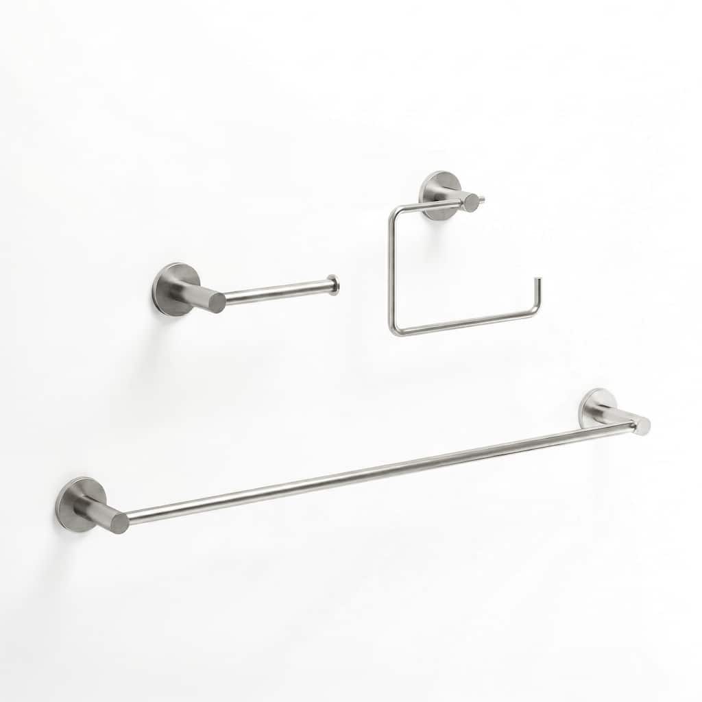 VIGO Cass 3-Piece Bathroom Hardware Accessory Set with 24 in. Towel Bar, Toilet Paper Holder, Hand Towel Holder