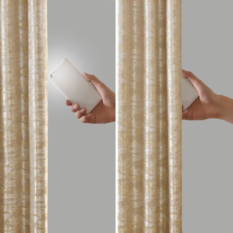 SunSmart Odessa Marble Jacquard Lined Total Blackout Rod Pocket/Back Tab Curtain Panel