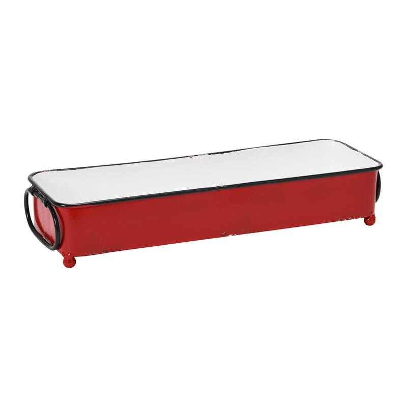 Decorative Metal Tray with 2 Handles