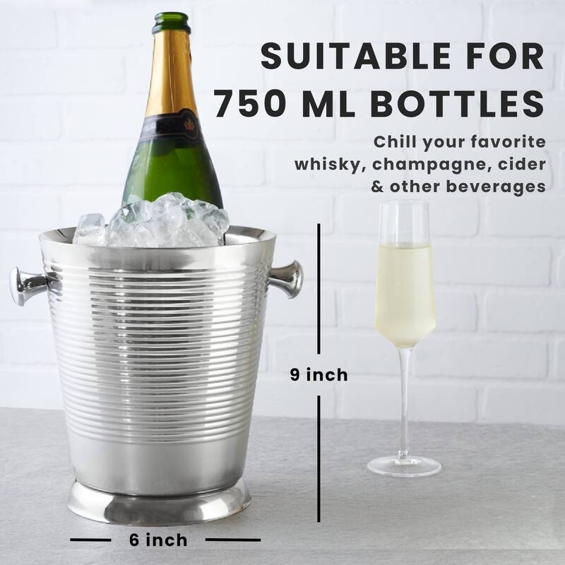 Sol Living Double Walled Stainless Steel Champagne Bucket - 8' x 11'