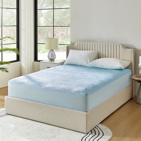 Cooling Mattress Protector by HULALA HOME - Blue - Full