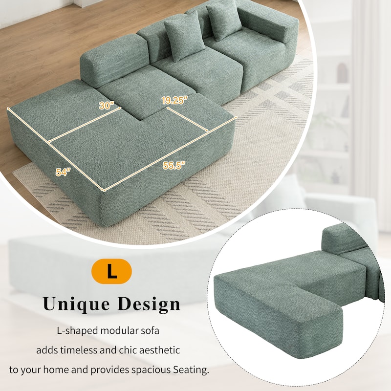 116.5" Versatile 4-Seater Sectional Sofa
