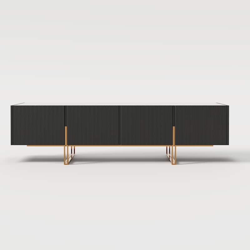 78.7'' TV Stand, Entertainment Center with Faux Marble Top