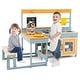 preview thumbnail 3 of 6, Kids Play Kitchen with Storage and Picnic Table Bench Set - 59" x 28" x 39"