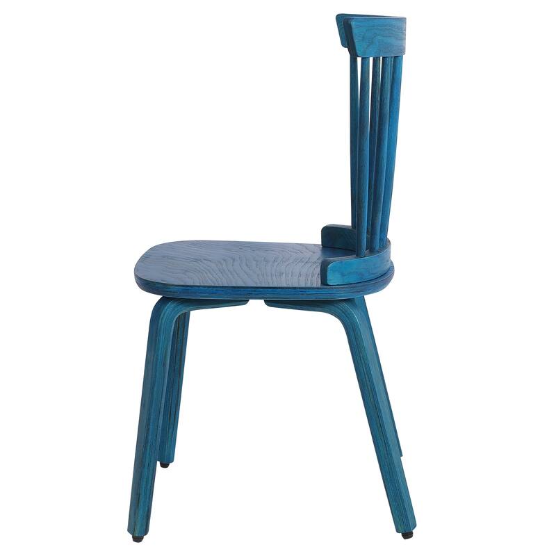 Solid Wood Slat Back Windsor Dining Chairs, Set of 2/4
