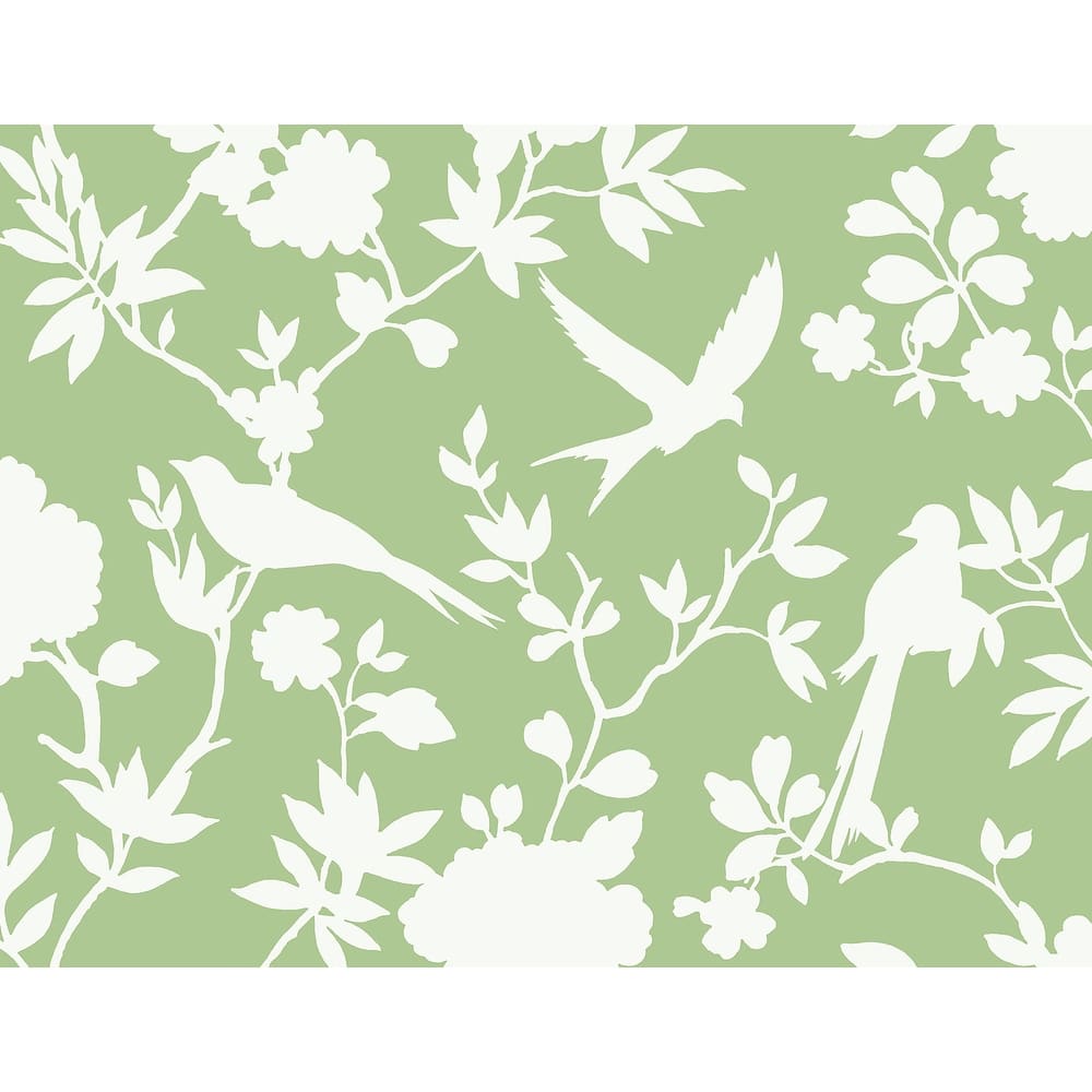 Lillian August Kauai Bird Toile Embossed Vinyl Unpasted Wallpaper