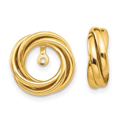 Curata 10k Yellow Gold Polished 13x13mm Love Knot Earrings - with Jackets