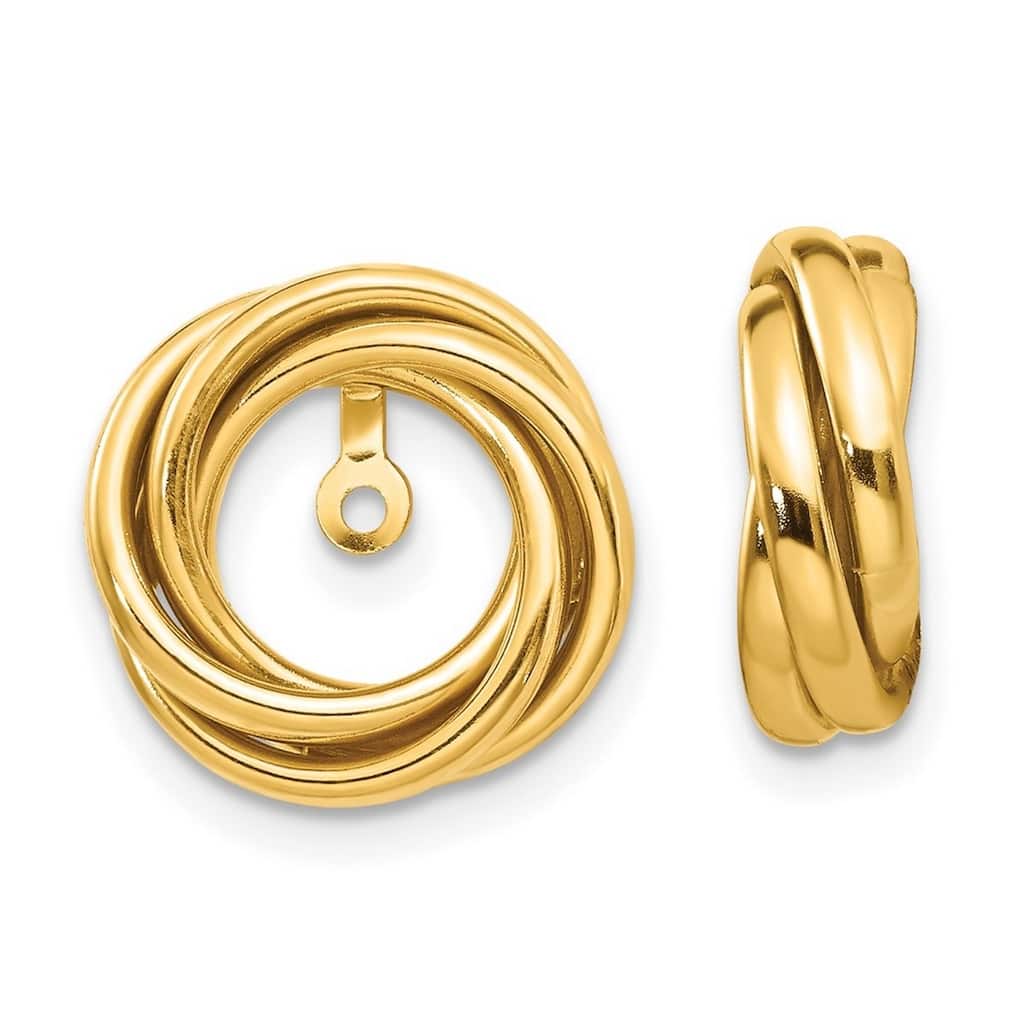 Curata 10k Yellow Gold Polished 13x13mm Love Knot Earrings - with Jackets