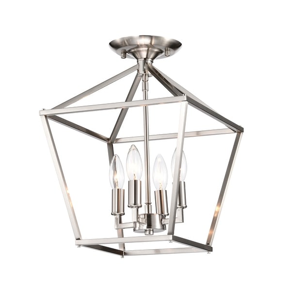 Farmhouse flush mount light brushed nickel discount