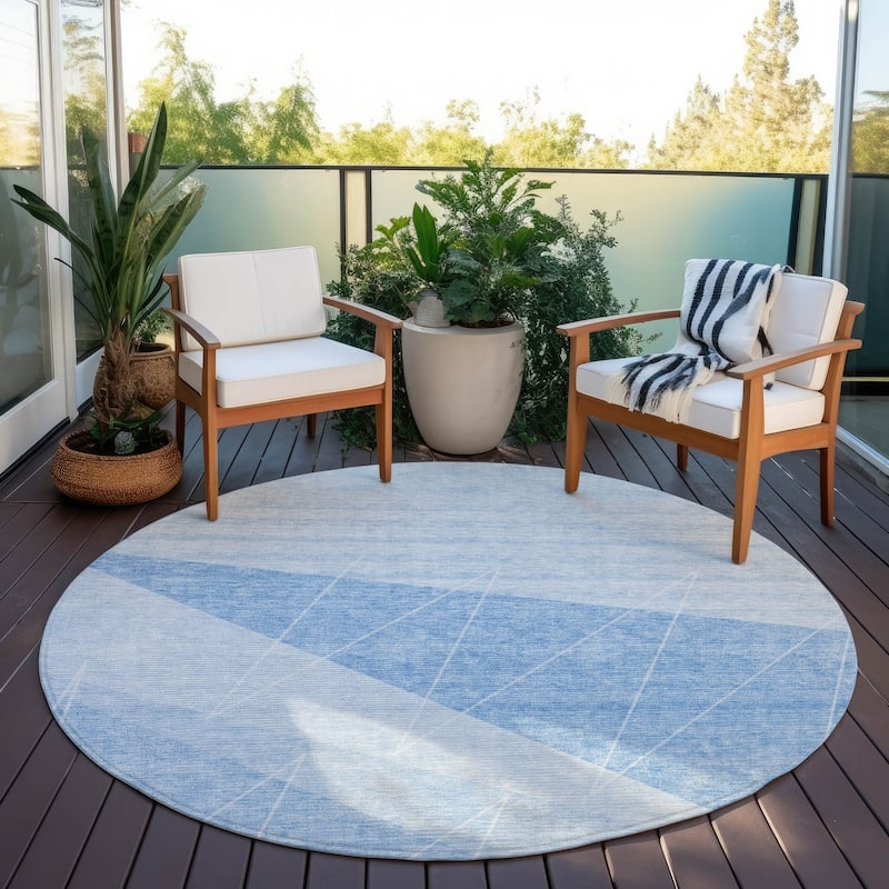 Machine Washable Indoor/ Outdoor Chantille Modern Prism Rug