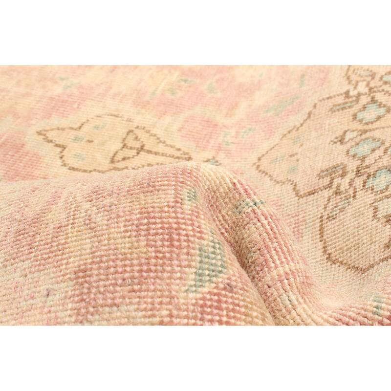 ECARPETGALLERY Hand-knotted Antalya Vintage Salmon Wool Rug - 3'3 x 4'8