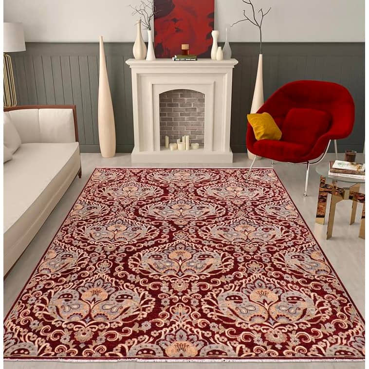 Boho Chic Ziegler Dalton Red Blue Hand-Knotted Wool Rug - 7'11'' x 8'9''