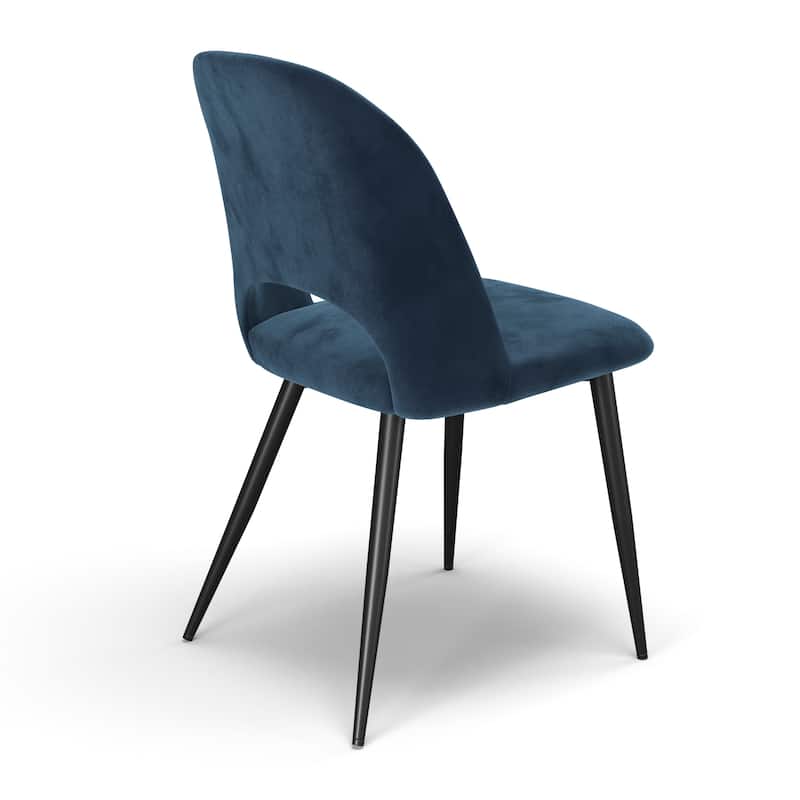 Victor Velvet Side Chair Black Legs (Set of 2)