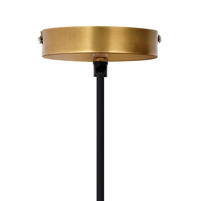 Charissa River of Goods Antique Brass-Painted Metal 12-Inch Pendant Light with Wire Wrapped Globe Shade