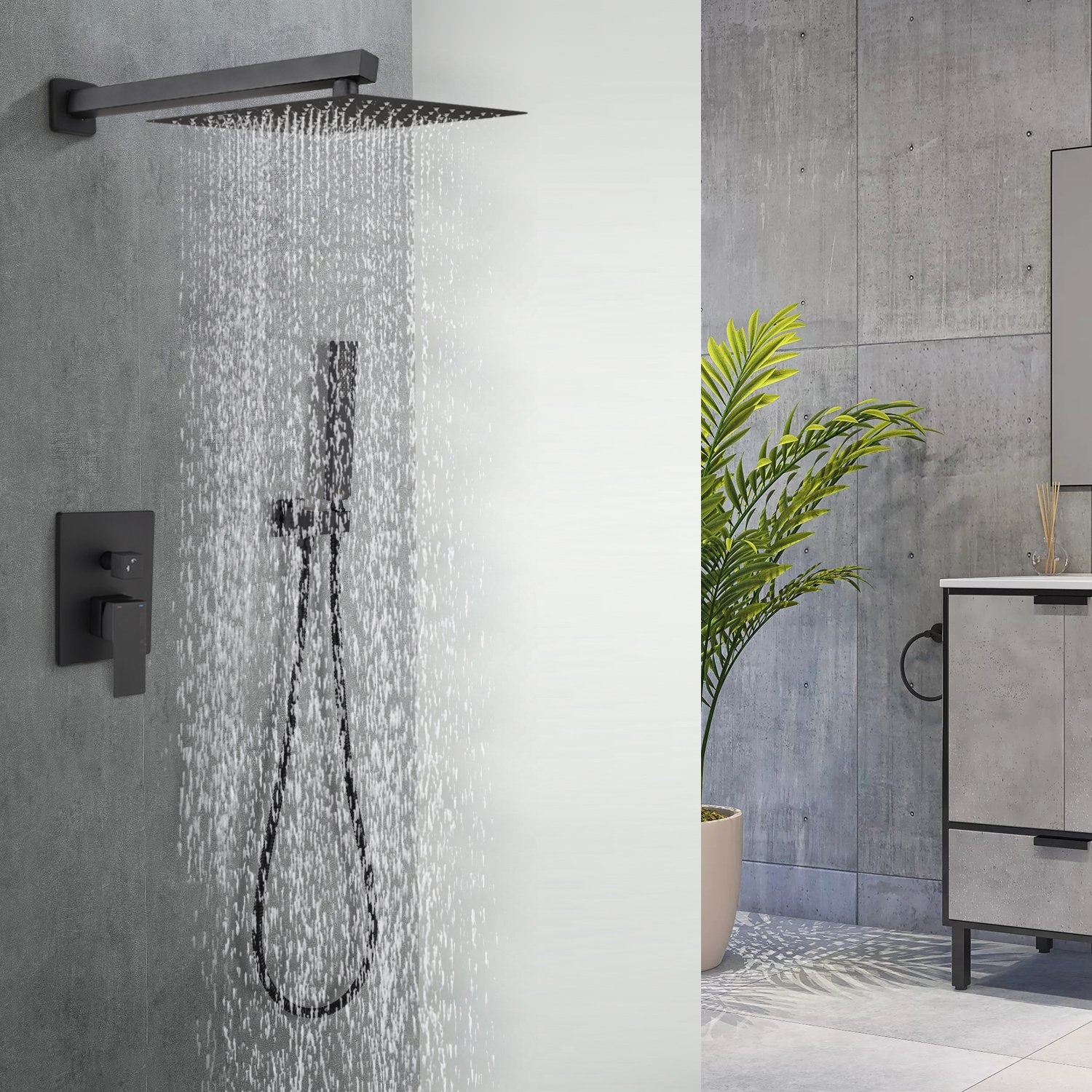【超特価】 モリコーYahoo 店ESNBIA Ceiling Shower System, Luxury 12 Inches Rain