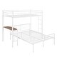 preview thumbnail 6 of 7, Twin Over Full Bunk Bed with Desk, Metal Bed with Ladder, Kid's Bed with Quality Slats for Bedroom, Metallic White
