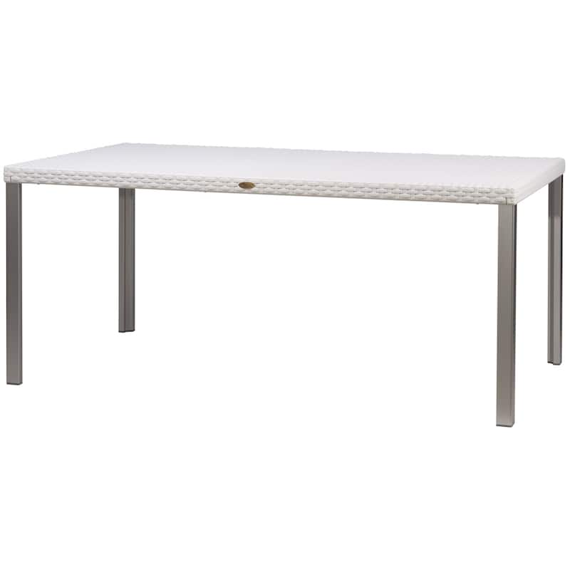 Oslo Resin All-Weather Family Dining Table with Aluminum Legs - White