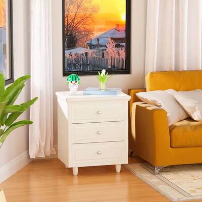Modern 3 - Drawer Nightstand, End Table, Sofa Side Table, Bedside Table, Accent Table with Storage Ideal for Bedroom