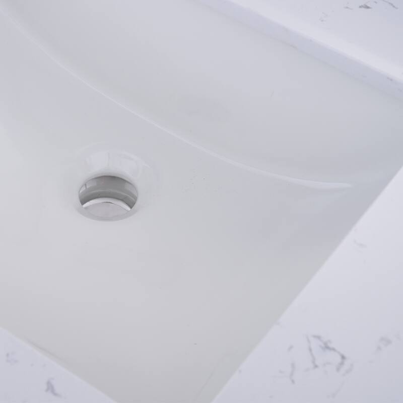 PROOX Bath Cultured Marble Vanity Top Undermount Rectangle Sink Backsplash Included