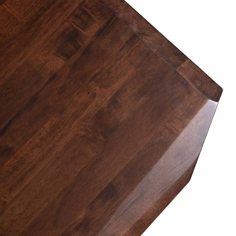 Furniture of America Abigail III Mid-Century Modern 7-Piece Rich Walnut Solid Wood Dining Set