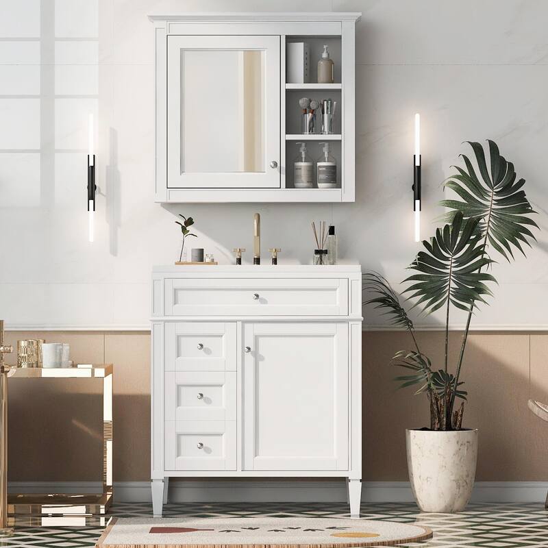 30'' Bathroom Vanity Set with Mirror Cabinet