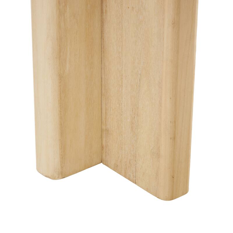 Light Brown Wood Handmade Minimalistic Living Room Console Table